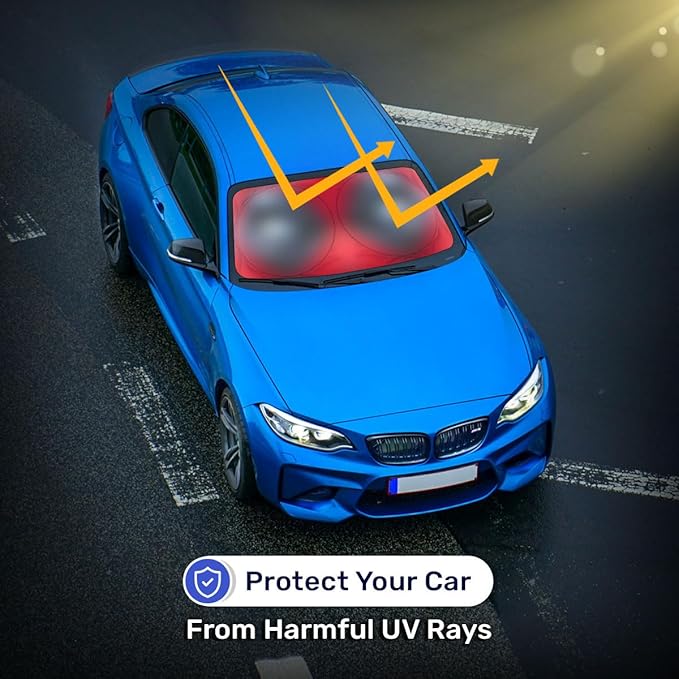 Horror Windshield Sun Shade for Car SUV Truck (55x30 Inches), Front Window Visor for Windows, Protector Blocks UV
