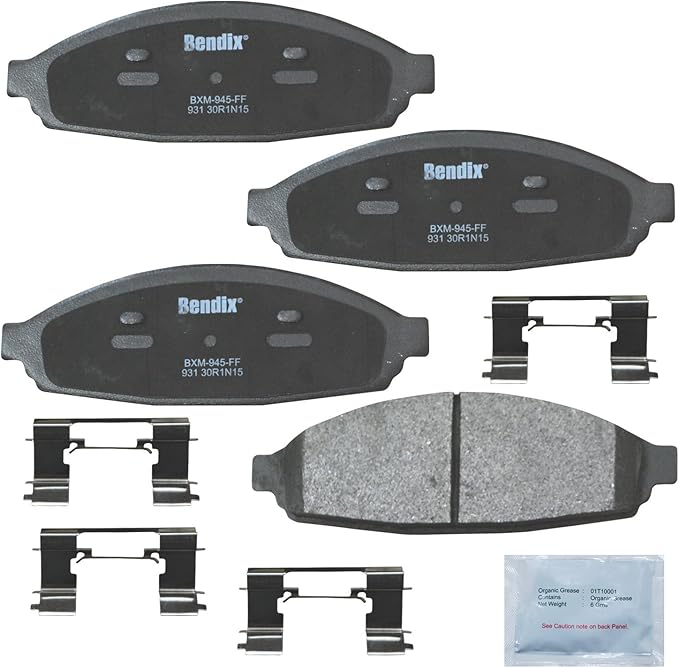 Bendix Priority1 CFM931 Semi-Metallic Front Brake Pads for Ford Crown Victoria 2011-2003, Grand Marquis 2004-2003, Lincoln Town Car 2011-2003, Mercury Grand Marquis 2011-2003, Marauder 2004-2003