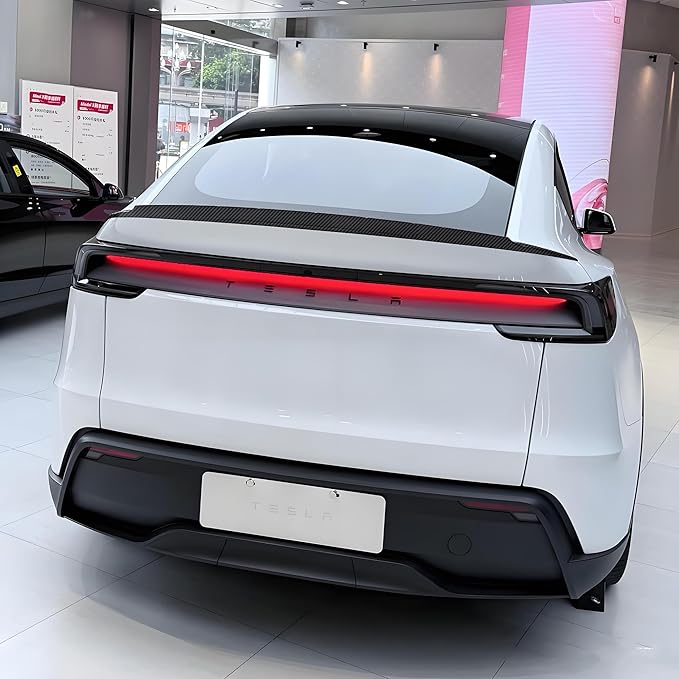 STSEV01 Rear Spoiler Fit for Tesla New Model Y Juniper 2026, Model YL-Style Performance Type ABS Wing Sporty Appearance, Trunk DeckLid Lip Exterior Accessories, Tape Installation(Carbon Fiber Style)