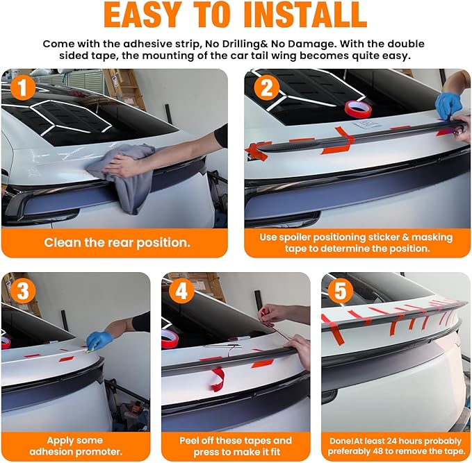 Powerty Rear Spoiler Wing for 2025 2026 Tesla Model Y Juniper,Rear Trunk Lip Wing Sporty Appearance for Model Y Juniper Accessories Carbon Fiber