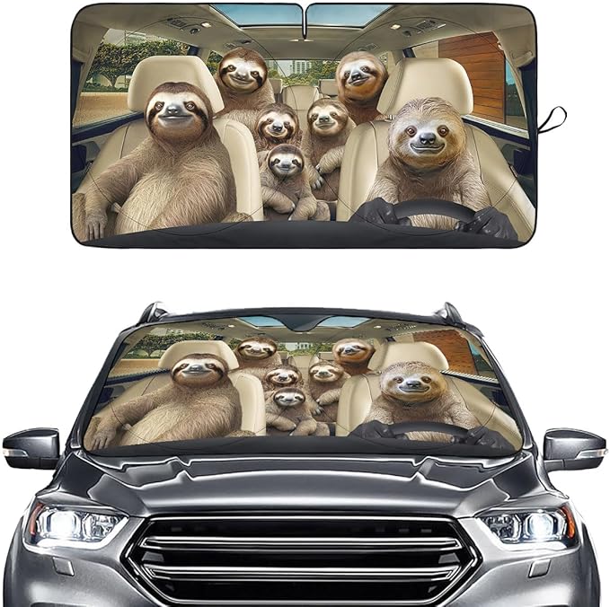 Horror Windshield Sun Shade for Car SUV Truck (55x30 Inches), Front Window Visor for Windows, Protector Blocks UV