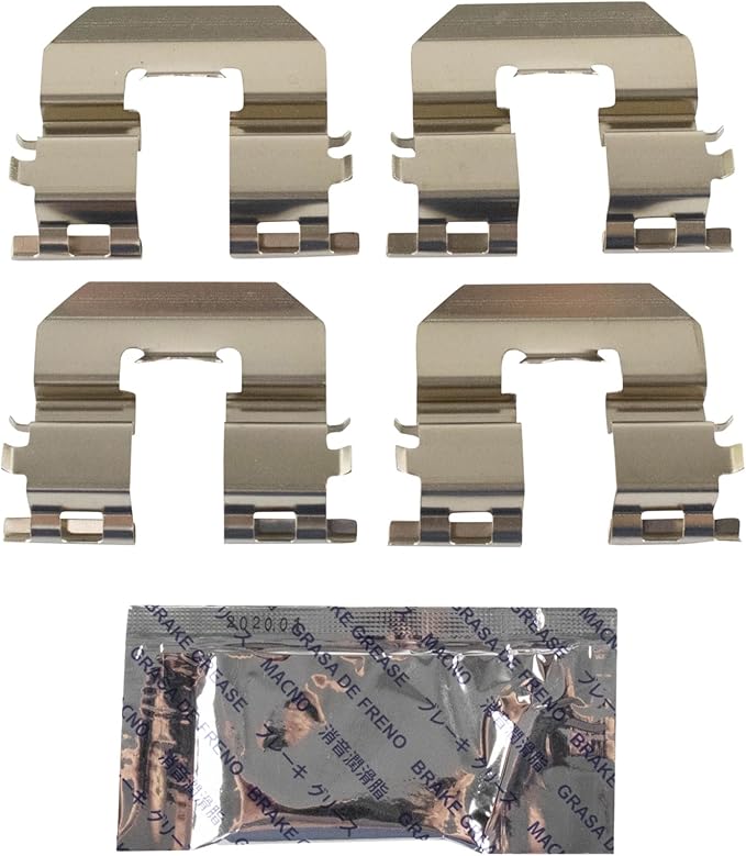 TRQ Rear Brake Pads Ceramic Hardware Wear Sensor Compatible with 2016-2024 Hyundai Elantra GT 2016-2024 Kona Electric 2016-2023 Sonata 2016-2023 Veloster 2016-2024 Kia Forte Optima Soul Soul EV