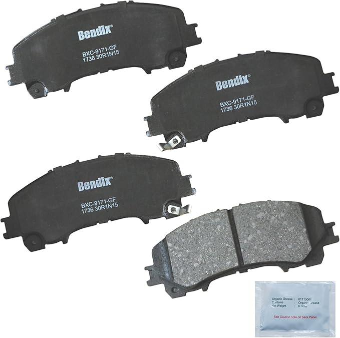 Bendix Priority1 CFC1736 Ceramic Front Brake Pads for INFINITI Q50 2014-2023; Q60 2016-2022; QX50 2016-2017, 2019-2023; QX55 2022-2024; Nissan Rogue 2014-2020 (3-row seat); X-Trail 2015, 2017-2023
