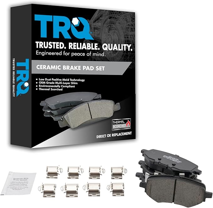 TRQ Rear Brake Pads Ceramic Compatible with 2017-2021 Honda Clarity