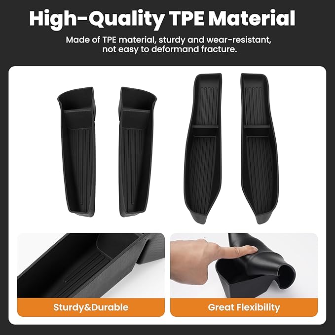 Car Door Side Storage Box for New Tesla Model Y Juniper 2025 2026 Accessories Front Rear Door Insert Tray Organizer Slot Storage Protector 4PCS