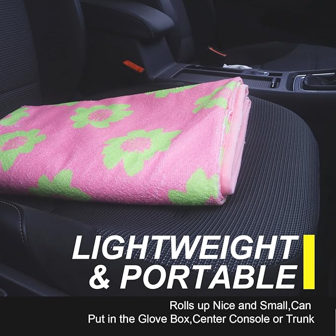 Back Seat Cover for Car Trucks Van SUV,Waterproof Rear Bench Towel Seat Covers for Dogs and Kids,Automotive Backseat Protector (Flower and Pink)