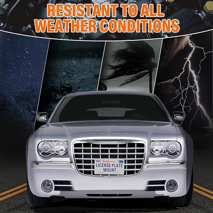 Front License Plate Holder No-Drill License Plate Bracket Mount Anti-Theft Frame Replacement Frames Compatible with 2015-up Chrysler 300 LCI,Install in Seconds