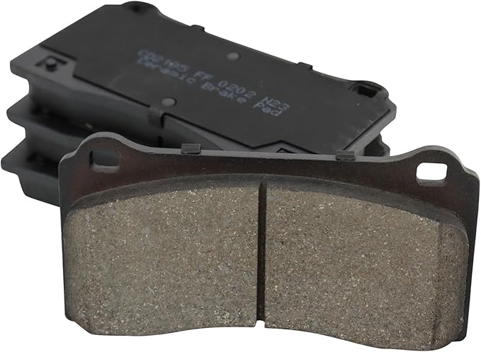 TRQ Front Ceramic Brake Pad Set Includes Contact Point Grease Compatible with 2022 Tesla Model 3 Long Range with 320mm Rotors no Performance Brakes 2022 3 Base with 320mm Rotors no Performance Brakes