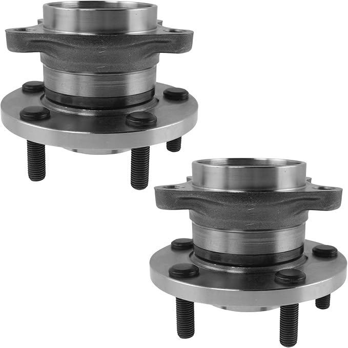 TRQ Rear Left and Right Wheel Bearing and Hub Assembly Set 2 Piece Compatible with 2007-2015 Mazda CX-9 All Wheel Drive