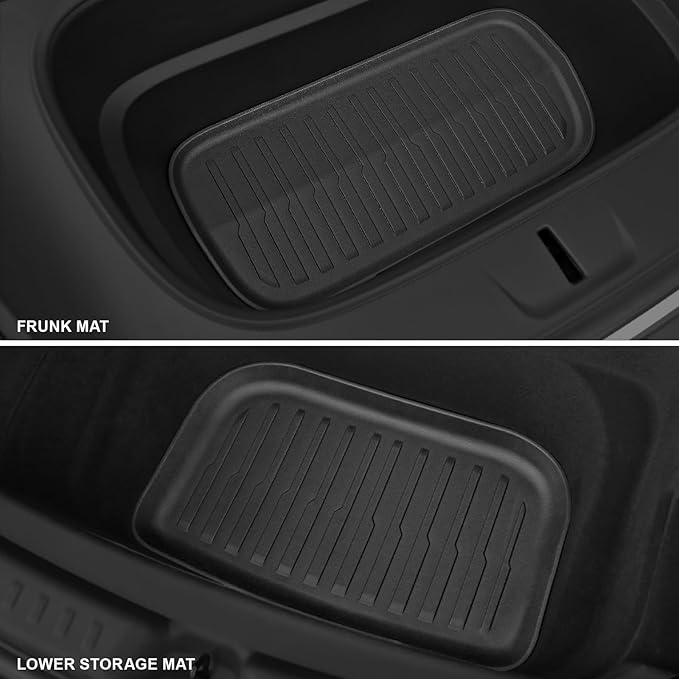 Floor Mats for 2026 2025 Tesla Model Y Juniper, Full Coverage All Weather Floor Mat Cargo Liner Trunk Mat Frunk Backrest Mats Accessories (Not fit Standard)