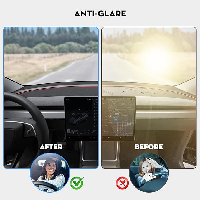 for Tesla Model Y Juniper Dashboard Cover,[Anti-Glare and Dustproof] Suede Dashboard Pad Dash Mat Compatible with New Tesla 2025-2026 New Model Y Juniper Accessories