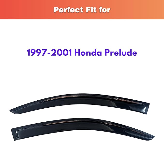 KPY Rain Guards Fit for 1997-2001 Honda Prelude, Out-Channel Window Visors Vent Wind Deflectors 2PC, Car Accessories for 97-01 Prelude