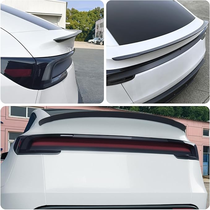 Spoiler Fit for Tesla Model Y Juniper 2025 2026, Rear Spoiler Wing ABS OEM Rear Trunk Lip Sporty Appearance Model Y Accessories, Matte Carbon Fiber