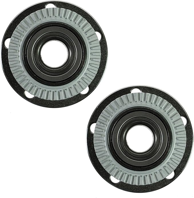 TRQ Rear Left and Right Wheel Bearing and Hub Assembly Set 2 Piece Compatible with 2002-2008 Audi A4