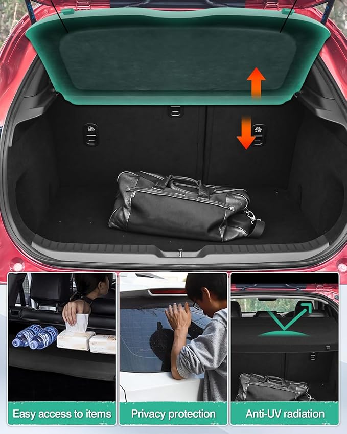 Powerty Cargo Cover for 2020-2025 2026 Mazda CX-30 CX30 Retractable Trunk Cover Trunk Shielding Shade for CX30 Accessories Luggage Cover No Gap(Can Withstand The Load)