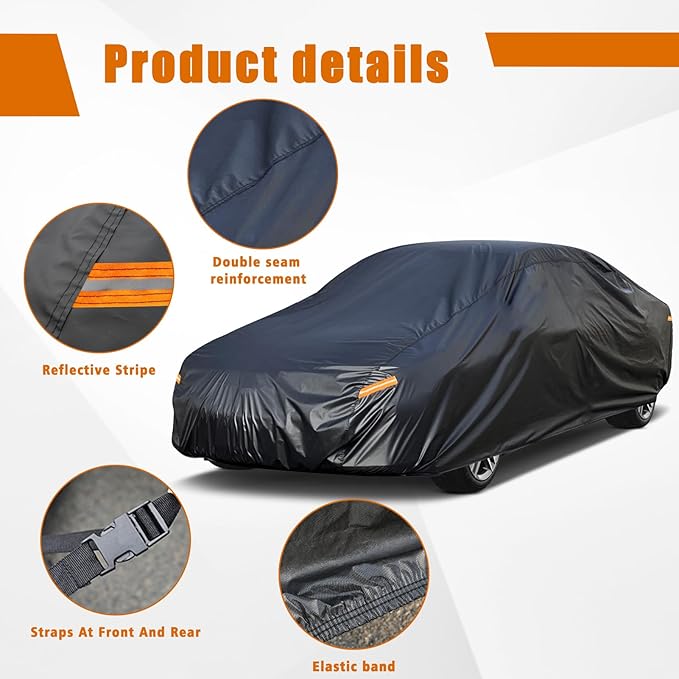 Kayme 7 Layers Car Cover Custom Fit for Mercedes Benz CLS 63 400 500 550 (2004-2025) Waterproof All Weather for Automobiles, Outdoor Full Cover Rain Sun UV Protection.Black
