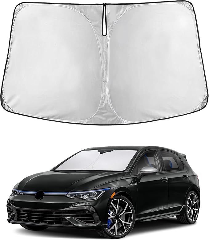 EcoNour Windshield Sunshade for Volkswagen GolfMk8 2022-2023 2024 2025, Sun Visor for Front Windshield & Window Sun Shade Cover, UV Heat Blocker & Protector, Car Accessories
