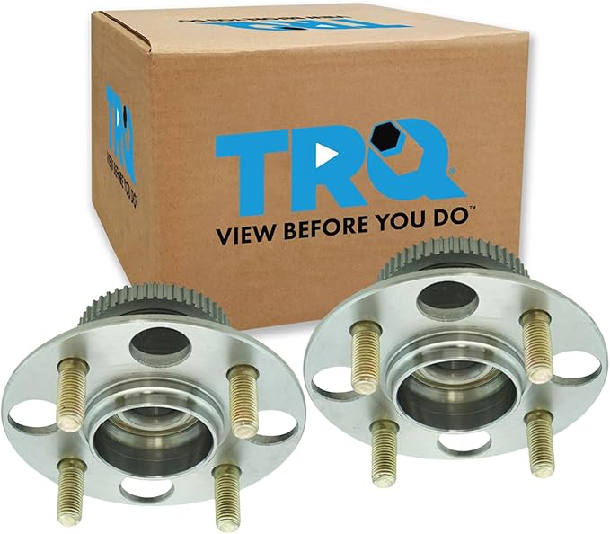 TRQ 2 Piece Rear Wheel Bearing & Hub Assembly Set Compatible with 2000-2006 Honda Insight