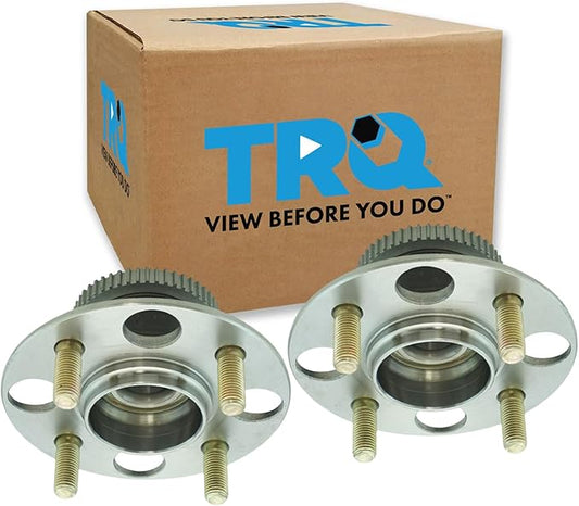 TRQ 2 Piece Rear Wheel Bearing & Hub Assembly Set Compatible with 2000-2006 Honda Insight