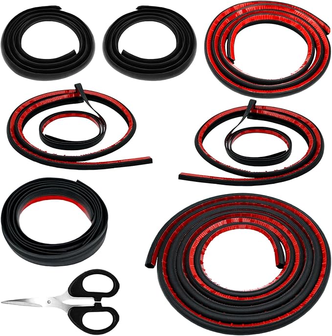 Car Weather Stripping for Tesla Model 3, Soundproof Seal for Wind Noise Reduction, Door & Trunk & A/B Pillar Rubber Seals