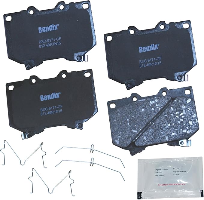 Bendix Priority1 CFC812 Ceramic Front Brake Pads for Toyota Sequoia 2007-2001, Tundra 2003-2000