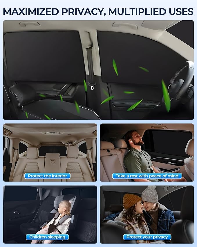 for Jeep Grand Cherokee 2022-2025 (NOT for Grand Cherokee L) Car Window Shades, 8pcs Privacy Sun Shade Set for Front Windshield Side and Rear Windows, Full Window Covers Keeps Vehicle Cool