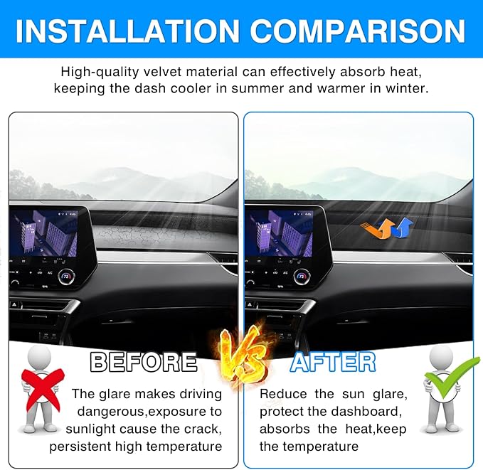 Autorder Dashboard Cover Mat for 2023-2025 2026 Lexus RX350/RX350h/RX450h+/RX500h Accessories Dash Cover Upgrade Velvet Dash Mat Sunshade Glare UV Rays Protector