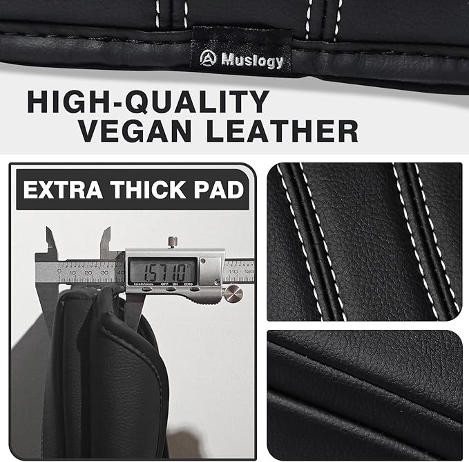 Muslogy Center Console Armrest Cover Fit for GMC Acadia & Chevy Traverse 2024-2026 & 2025-2026 Buick Enclave Accessories, Comfort Armrest Pad Console Lid Cushion Vegan Leather 1-Inch Extra Thick
