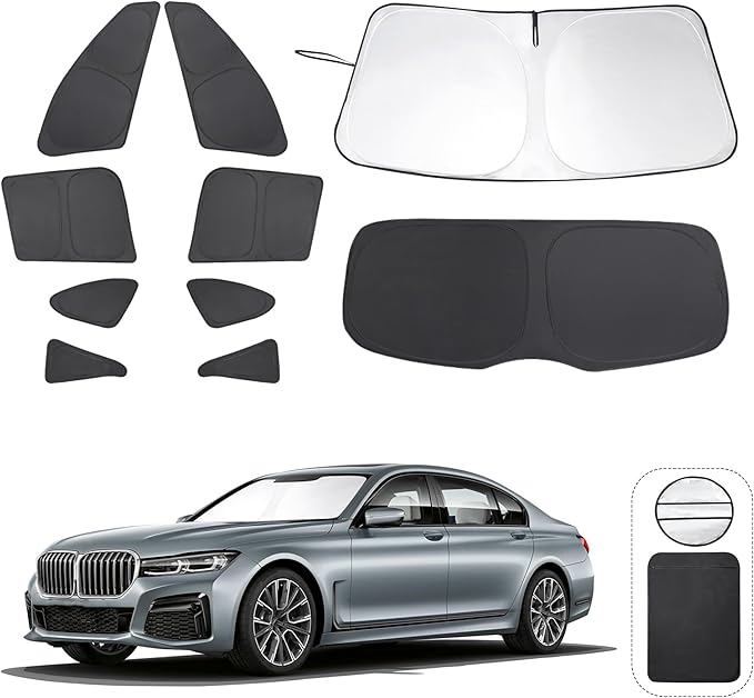TINGLU Window Shades for BMW X1 F48 2016 2017 2018 2019 2020 2021 2022 Accessories Car Side Full Windows Rear Triangular Windshield Sun Shade Sun UV Rays & Privacy Protection for Camping 10PCS