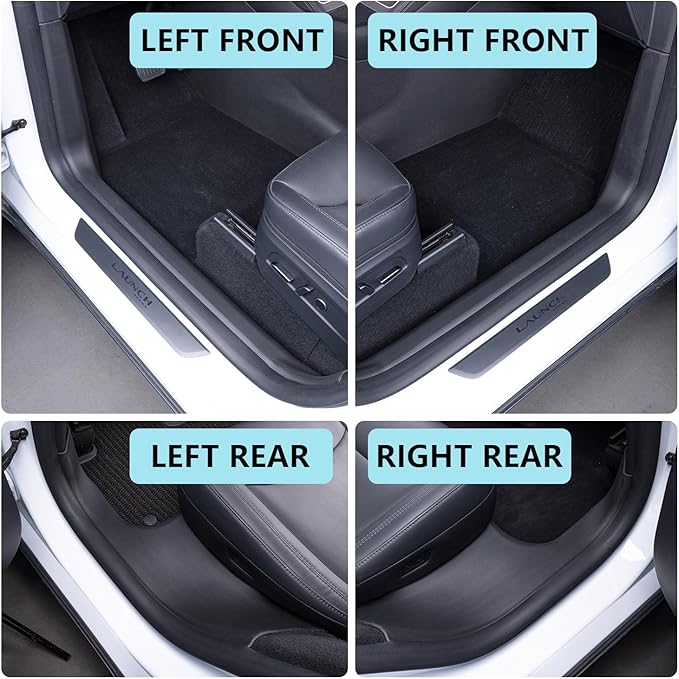 for 2025+ Tesla Model Y Juniper 7PCS TPE Door Threshold Strip & Center Console Saddle Side Protectors & 2nd Row Seat Lower Protector Anti-dust Pads 2025 2026 Model Y Juniper Accessories