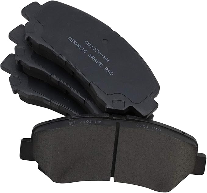 TRQ Front Brake Pads Ceramic Hardware Wear Sensor Compatible with 2014-2017 Nissan Juke 2009-2020 Maxima 2007-2012 Sentra 2008-2013 Rogue 2014-2015 Rogue Select 2010-2013 Suzuki Kizashi