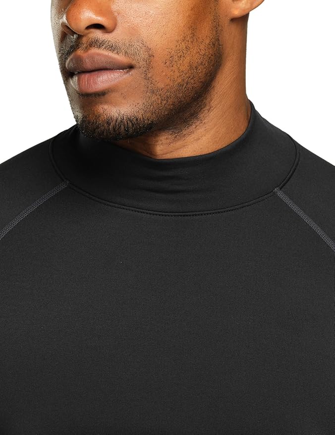 TSLA Men's Thermal Long Sleeve Compression Shirts, Mock/Turtleneck Winter Sports Running Base Layer Top