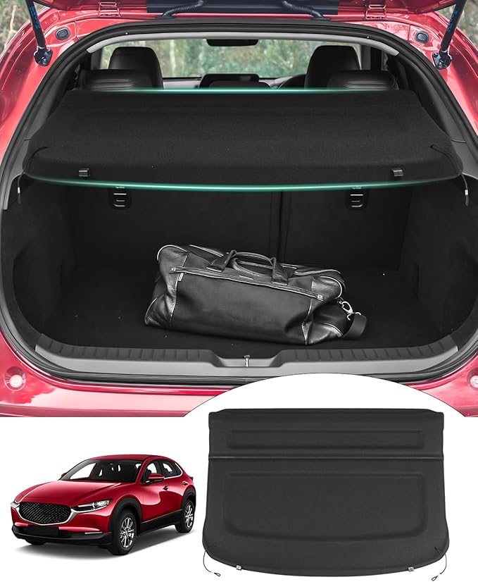 Powerty Cargo Cover for 2020-2025 2026 Mazda CX-30 CX30 Retractable Trunk Cover Trunk Shielding Shade for CX30 Accessories Luggage Cover No Gap(Can Withstand The Load)