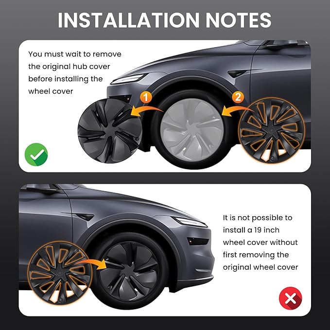 Model Y Wheel Covers 19 inch Juniper Crossflow 2025 2026,19" Hurricane Matte Black Wheel Hubcaps Compatible with Tesla Model Y Accessories 2025 2026 (Refreshed Juniper Only 4PCS)