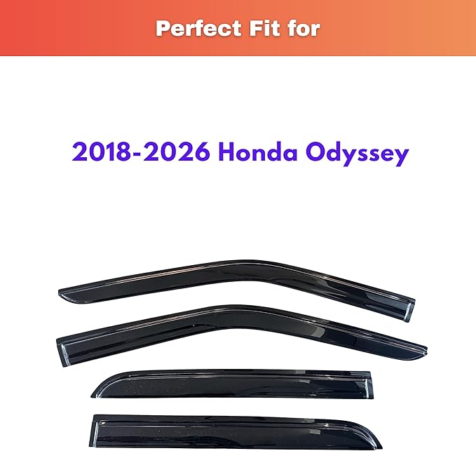 KPY Rain Guards Fit for 2018-2026 Honda Odyssey, Out-Channel Window Visors Vent Wind Deflectors 4PC, Car Accessories for 18-26 Odyssey