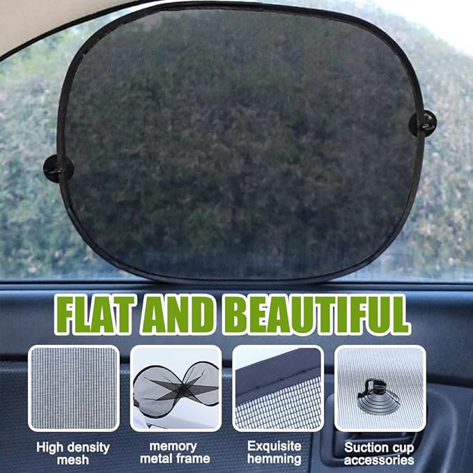 2PCS Car Window Shad, Universal Car Sunshade Side Window Cover, 17" 14" Sun Glare and UV Rays Protection for Your Child, 17.2"x14"/2PCS (Side Sunshade)