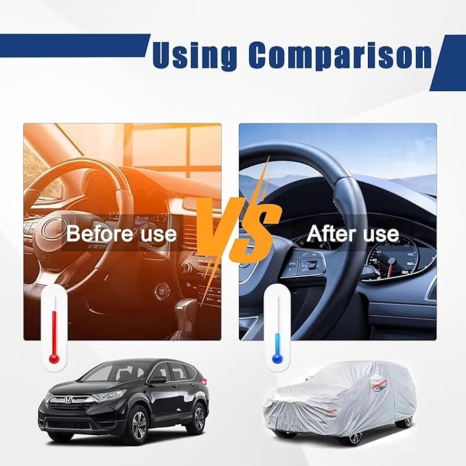 Kayme 6 Layers Hatchback Car Cover Custom Fit for Ford Fiesta (1989-2026), Waterproof All Weather for Automobiles,Rain Sun UV Protection.Silver