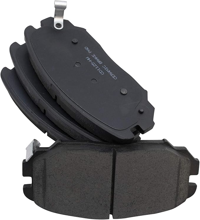 TRQ Front Brake Pads Ceramic Hardware Wear Sensor Compatible with 2006-2011 Hyundai Azera 2006-2010 Sonata 2007-2009 Kia Amanti