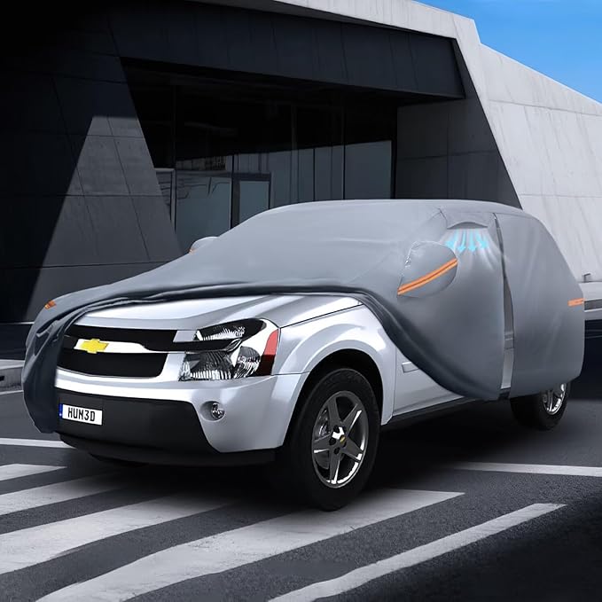 Waterproof Chevrolet Chevy Equinox(2005-2026) Car Cover with Breathable Vents, [2026 Upgrade] Premium Covers with Cotton Liner and Zipper Door, Sun Rain Snow Dust Uv Protection.(Gift with Towel)