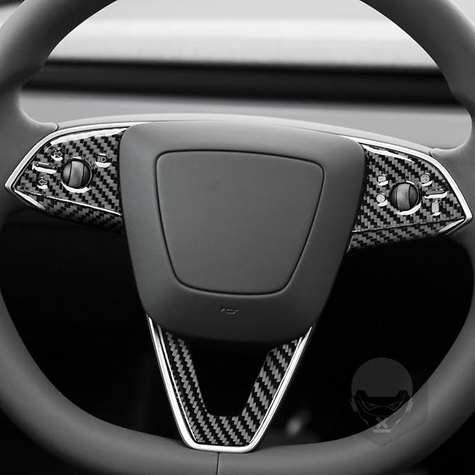 Carbon Fiber Stickers Media Panel Sticker Car Interior Decoration Compatible with Tesla Model 3 2024 2025 Accessories Decorative Stickers Suit