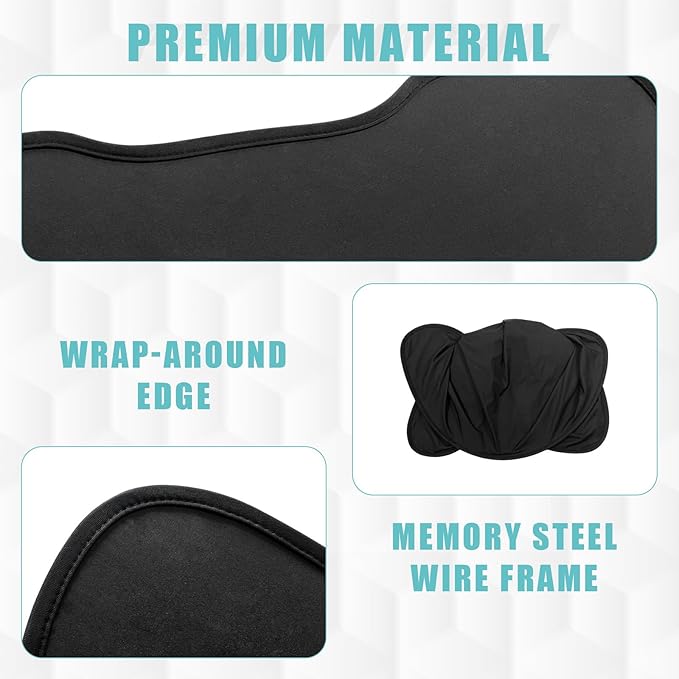 BestEvMod Foldable Roof Sunshade Compatible with Mustang Mach-E 2021-2026 Accessories Upgraded Heat Reflective Tech Accessories,Sunroof Reflective Cover Blocks Glare Blocks UV Ray (Black)
