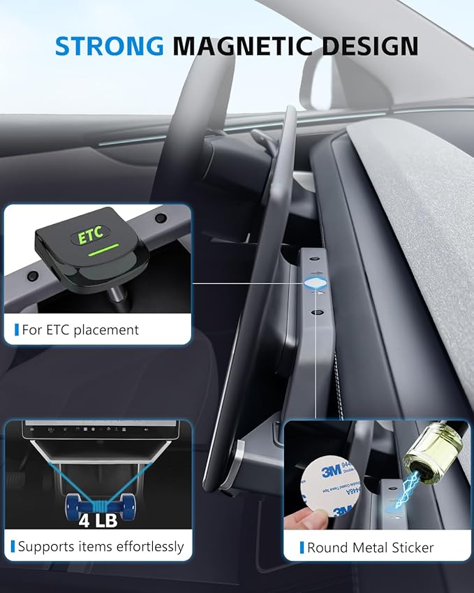 (Upgraded for Tesla Model Y Juniper Under Screen Storage Organizer 2025-2026 [Cyber-Inspired], Model 3 Highland 2024-2025 Center Console Organizer Tray for Tesla Model Y Juniper Accessories