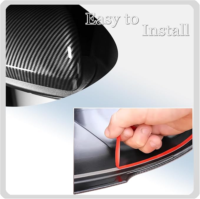 Side Mirror Cover,for Tesla Model 3 2017-2025，2PCS Horned Turn Signal housing Cover Sets car Accessories -Carbon Fiber