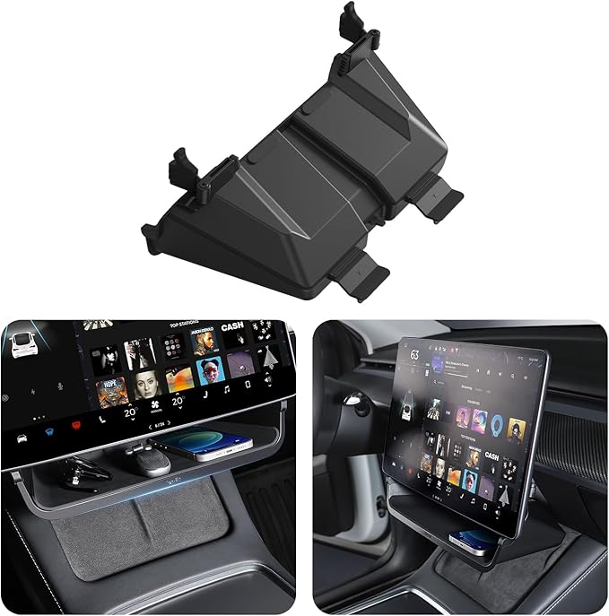 Topfit Tesla Model 3 Y Under Screen Storage Box，Center Console Organizers Tray for Tesla Model Y Juniper and Model 3 Highland Accessories 2025-2026