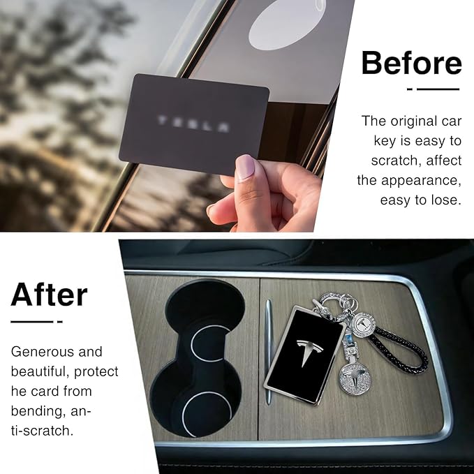 for Tesla Key Card Holder Bling Key Chain Card Key Holder for Model S/X/3/Y Cybertruck Keychain