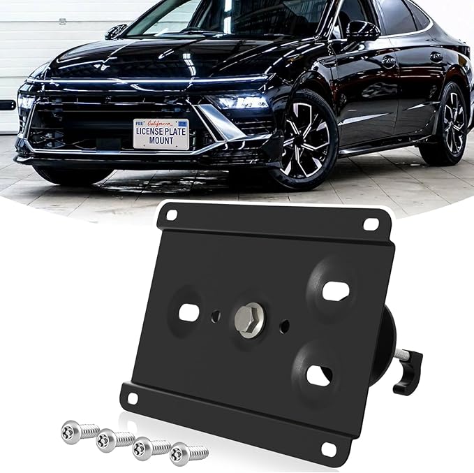 Front License Plate Holder No-Drill License Plate Bracket Mount Anti-Theft Frame Replacement Frames Compatible with Hyundai Sonata 8th gen DN8 2020-2024，Hyundai Sonata Hybrid 8th gen DN8 2020-2024
