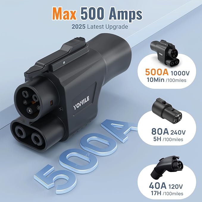 2025 Upgraded for Tesla Supercharger to CCS1 Charging Adapter Max 500A, 1000V- Fast Charge NACS to CCS Charging Adapter Compatible with Tesla Supercharger [Check with Your Automaker for Compatibility]