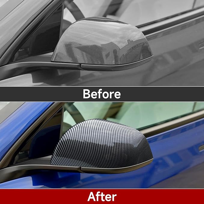 for Tesla Model 3 Mirror Cap Cover 2017-2025 Accessories Car Trim Carbon Style ABS Rearview Mirror Decal Sticker