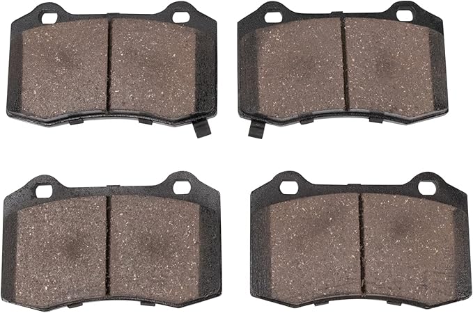 TRQ Rear Ceramic Brake Pad Set Compatible with 10-13 Hyundai Genesis Coupe with 4 Piston Rear Calipers 14 Genesis Coupe 2.0T 14-16 Genesis Coupe 3.8 12-15 Tesla Model S