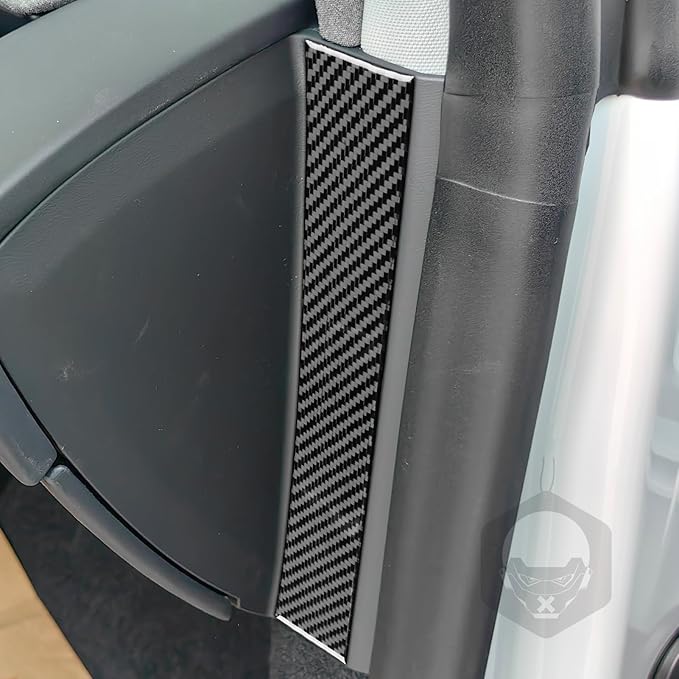 Carbon Fiber Stickers Center Console Panel on Both Sides Decoration Sticker Car Interior Trim Compatible with Tesla Model 3 2024 Accessories Anti-Scratch Protective Pad